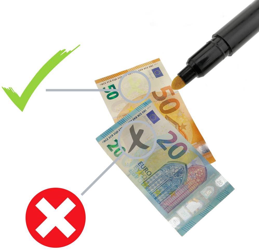 Rotulador detector billetes falsos